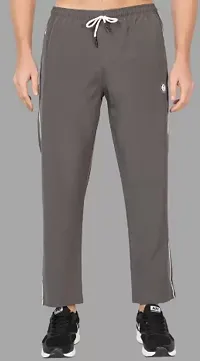 Stylish Grey Lycra Regular Track Pants For Men-thumb2