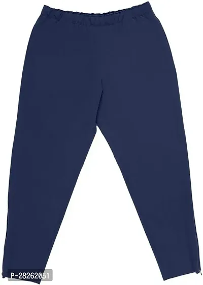 Stylish Blue Cotton Blend Solid Regular Track Pants For Men-thumb0