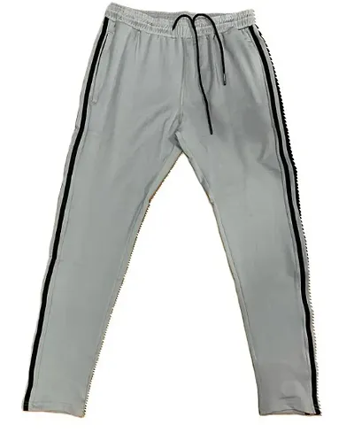 Stylish Blend Solid Regular Track Pants For Men