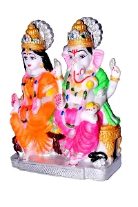 ATUT Laxmi and Ganesh Idol for Home Puja avaialable in Medium Size, Multicoloured, Unbreakable - 15 cm-thumb2