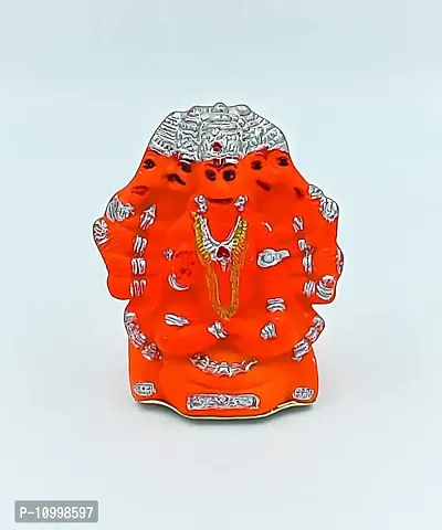 ATUT Unbreakable PVC Panchmukhi Hanuman Idol (Small Size - 11.5 cm, Red)