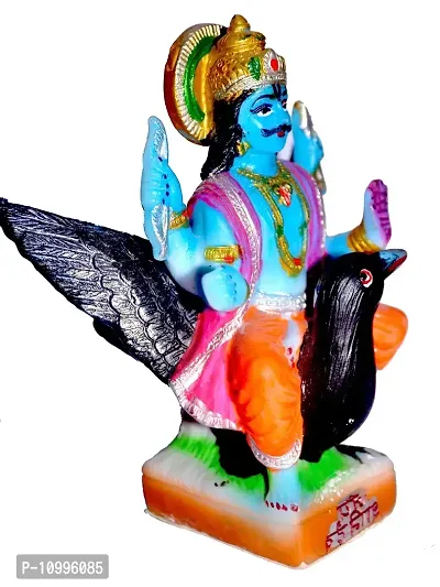 ATUT Presenting Lord Sani Dev Statue Vastu Showpiece, in Medium Size and Multicolor, Unbreakable- 15 cm-thumb2