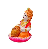 ATUT Lord Krishna Makhan chor, Decorative Krishna Murti, Idol , Magnificent Colour, Unbreakable- 15.5cm-thumb2