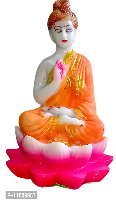 ATUT Gautam Buddha Staue, Showpiece, Idol for Home Decor, in Small Size , Unbreakable - 14 cm