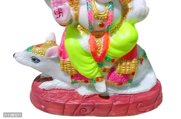 ATUT Ganesha Idol with Cute mushak, Unbreakable-19cm-thumb3