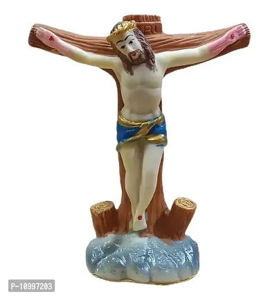 ATUT Jesus Christ Statue for Home Decor and car Dashboard, Made up of PVC, Unbreakable,-16cm -
