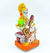 ATUT Saraswati Maa Idol for Home Puja , Multicolor, in Medium Size, Unbreakable- 17CM-thumb1