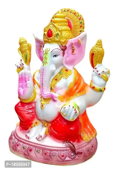 ATUT Polyvinyl Chloride Very Big Size Ganesha Idols (Multicolour, 30cm)-thumb3