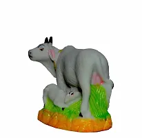ATUT Cow Idol with Their Calf for Home Decor, Unbreakable (White, Medium, 12cm)-thumb2