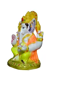 ATUT Ganesh Idol, Murti in Big Size, in Multicolor, for Home Decor and Home Temple, Unbreakable- 19 cm-thumb2