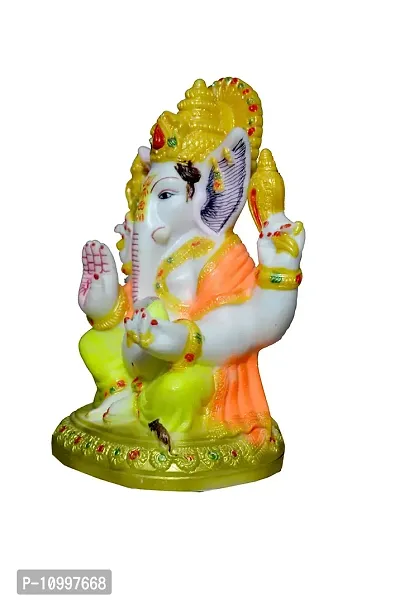 ATUT Ganesh Idol, Murti in Big Size, in Multicolor, for Home Decor and Home Temple, Unbreakable- 19 cm-thumb3