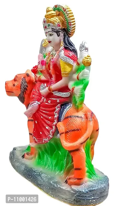 ATUT Unbreakable PVC Maa Durga Sherawali with Her Sawari Tiger Figurine (Multicolour, Very Big in Size, 30 cm)-thumb3