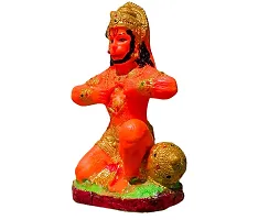 ATUT Hanuman Ji Statue , Bajaranbali, Unbreakable - Orange-20cm-thumb1