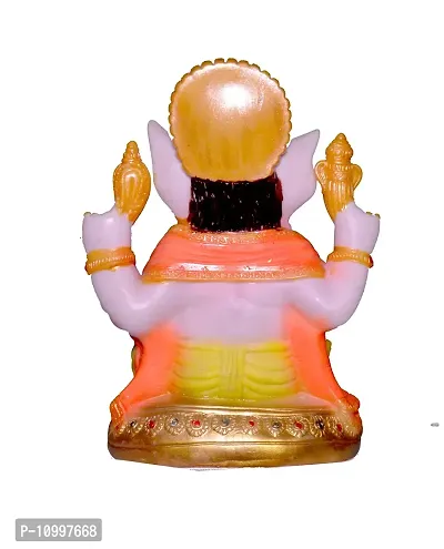 ATUT Ganesh Idol, Murti in Big Size, in Multicolor, for Home Decor and Home Temple, Unbreakable- 19 cm-thumb2