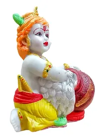 ATUT Makhan Chor Decorative Krishna murti, Idol for Home puja, Made up of PVC, Unbreakable- 16 cm-thumb1