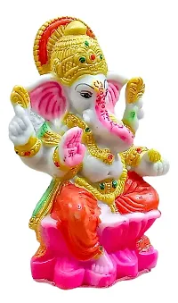 ATUT Ganesha murti, Idol, Statue Sit in Kamal, in Medium Size, Made up of PVC, UNBREAKANBLE- 14 cm-thumb1