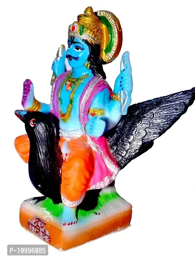 ATUT Presenting Lord Sani Dev Statue Vastu Showpiece, in Medium Size and Multicolor, Unbreakable- 15 cm-thumb3