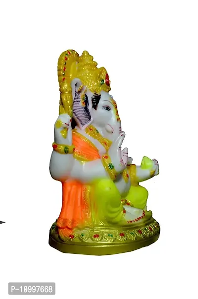 ATUT Ganesh Idol, Murti in Big Size, in Multicolor, for Home Decor and Home Temple, Unbreakable- 19 cm-thumb4