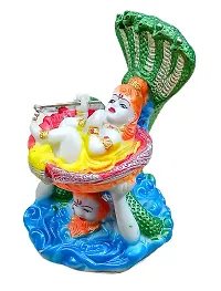 ATUT Unbreakable PVC Rubber Krishna in Seshnag with Vashu Dev Idol (Multicolour, 14 cm)-thumb2