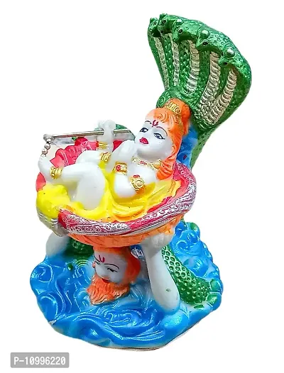 ATUT Unbreakable PVC Rubber Krishna in Seshnag with Vashu Dev Idol (Multicolour, 14 cm)-thumb3