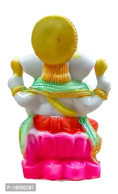 ATUT Ganesha murti, Idol, Statue Sit in Kamal, in Medium Size, Made up of PVC, UNBREAKANBLE- 14 cm-thumb4