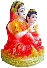 ATUT Unbreakable PVC & Rubber Maa Yashoda and Shri Krishna Murti, (Medium Size, 13 cm, Red)-thumb2