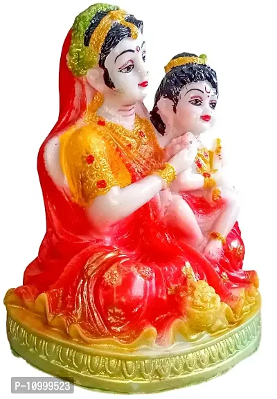 ATUT Unbreakable PVC & Rubber Maa Yashoda and Shri Krishna Murti, (Medium Size, 13 cm, Red)-thumb3