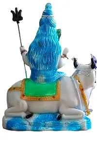 ATUT Shiva Idol Statue with Nandi in Blue Colour and in Big Size, Made up of PVC, Rubber, Unbreakable- 25 cm-thumb3