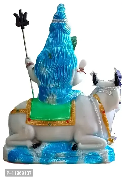 ATUT Shiva Idol Statue with Nandi in Blue Colour and in Big Size, Made up of PVC, Rubber, Unbreakable- 25 cm-thumb4