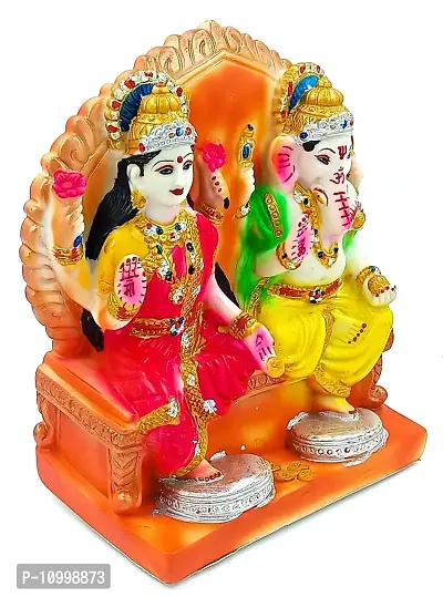 ATUT Lakshmi Ganesh Idol in Big Size, Multicolour, Made up of PVC , Unbreakable - 23 cm-thumb2