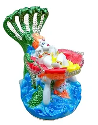 ATUT Unbreakable PVC Rubber Krishna in Seshnag with Vashu Dev Idol (Multicolour, 14 cm)-thumb1