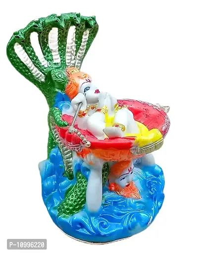 ATUT Unbreakable PVC Rubber Krishna in Seshnag with Vashu Dev Idol (Multicolour, 14 cm)-thumb2