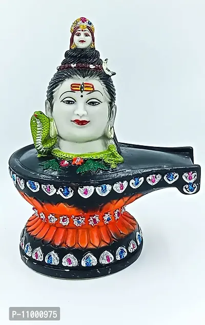 ATUT Shivling with Shiva Murti,Idol, Statue for Home puja and Home Decor in Big Size, Multicolour,Made up of PVC, Unbreakable-26cm