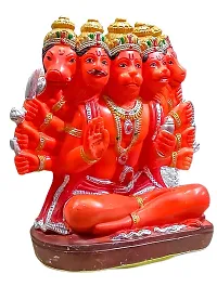 ATUT Unbreakable Eco Friendly PVC Panchmukhi Hanuman Idol (Medium Size - 25 cm, Red)-thumb2