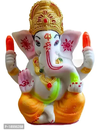 ATUT Ganesh Murti, Idol and Used for car Dashboard, in Small Size, Magnificent Design and Beautiful Colour, - 11cm