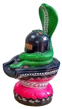 ATUT Shivling Idol in seshnag for Home puja, in Very Big Size, Black Colour, Made up PVC, Rubber and Unbreakable- 28 cm-thumb2