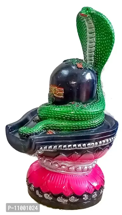 ATUT Shivling Idol in seshnag for Home puja, in Very Big Size, Black Colour, Made up PVC, Rubber and Unbreakable- 28 cm-thumb3