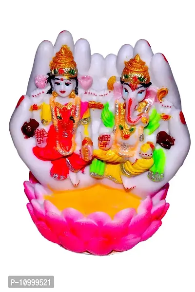 ATUT Laxmi and Ganesh Idol for Home Temple and for Decoration , in Medium Size, Multicolour, UNBREAKABKE-16 cm