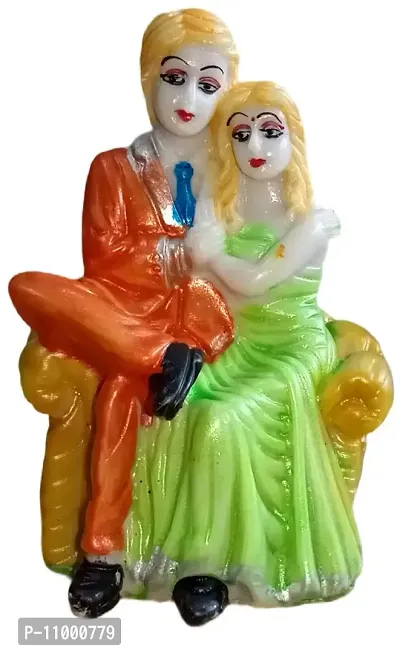 ATUT Love Couple Statue Showpiece in Small Size, Made up of PVC,Rubber, Unbreakable- 11 cm-thumb0