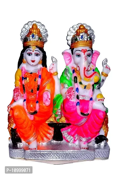 ATUT Laxmi and Ganesh Idol for Home Puja avaialable in Medium Size, Multicoloured, Unbreakable - 15 cm