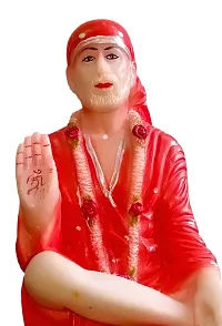 ATUT Sai Baba Murti, Idol, Statue in Red Colour in Very Big Size, Made up of PVC, Unbreakable- 35 cm-thumb4