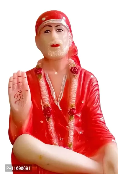 ATUT Sai Baba Murti, Idol, Statue in Red Colour in Very Big Size, Made up of PVC, Unbreakable- 35 cm-thumb5