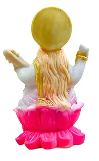 ATUT Unbreakable PVC Saraswati Idol (Medium Size - 16 cm, Pink)-thumb3