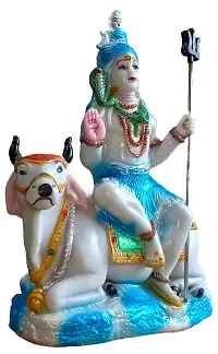 ATUT Shiva Idol Statue with Nandi in Blue Colour and in Big Size, Made up of PVC, Rubber, Unbreakable- 25 cm-thumb2