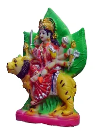 ATUT Maa Durga Sherawali with Her Sawari Tiger Figurine, Unbreakable (Multicolour, Very Big in Size, 25 cm)-thumb1