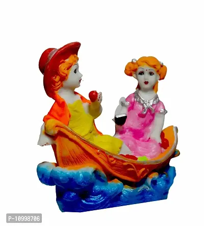 ATUT Love Couple Statue Showpiece in Boat, Multicolor, in Medium Size Unbreakable- 16.5 cm-thumb2