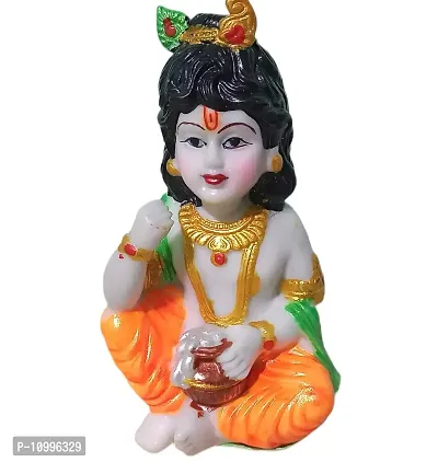ATUT Unbreakable PVC Lord Krishna Makhan Chor Decorative Idol (Multicolour, 16cm)