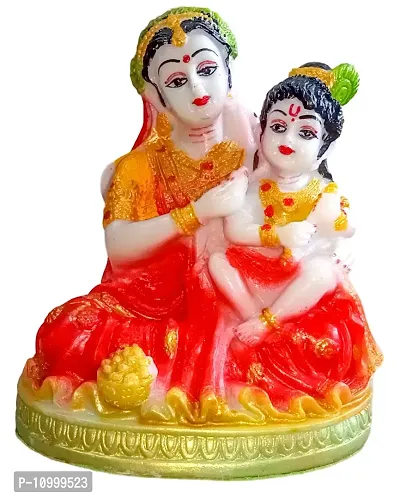 ATUT Unbreakable PVC & Rubber Maa Yashoda and Shri Krishna Murti, (Medium Size, 13 cm, Red)