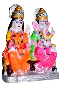 ATUT Laxmi and Ganesh Idol for Home Puja avaialable in Medium Size, Multicoloured, Unbreakable - 15 cm-thumb1