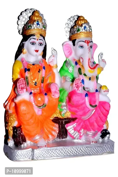 ATUT Laxmi and Ganesh Idol for Home Puja avaialable in Medium Size, Multicoloured, Unbreakable - 15 cm-thumb2